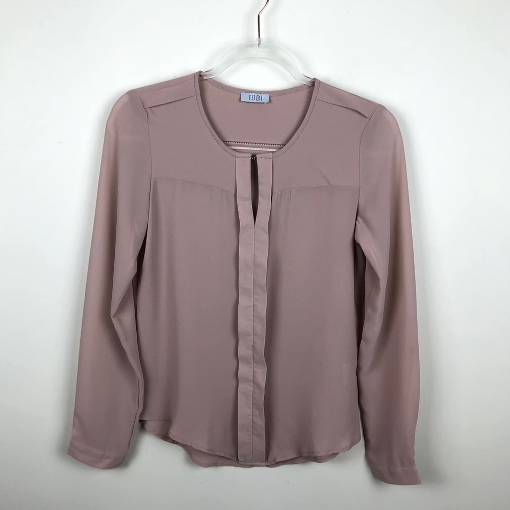 Tobi Blouse Light Blush Pink Shirt XS Extra Small